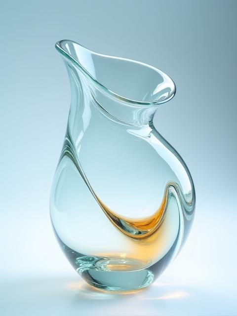 Gebogenes Glasgefäß 'Essenz der Reflexion'