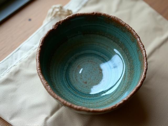 Texturierte Keramikschale 'Erde und Meer'