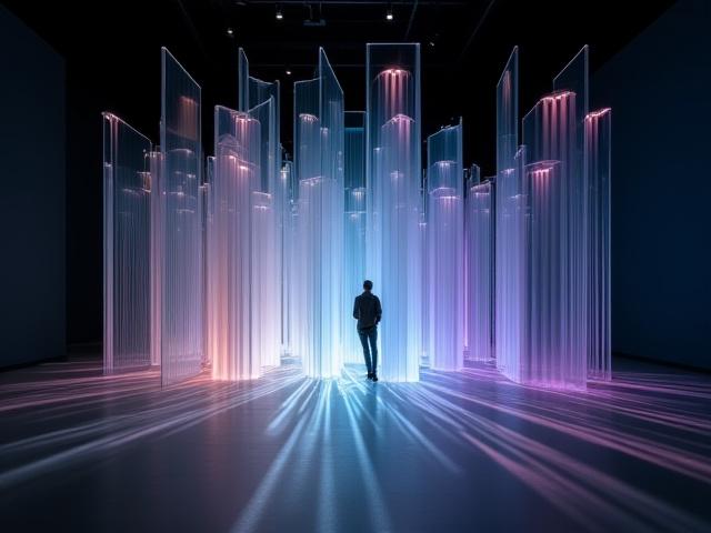 Lichtinstallation aus Glas 'Lichtspiel'