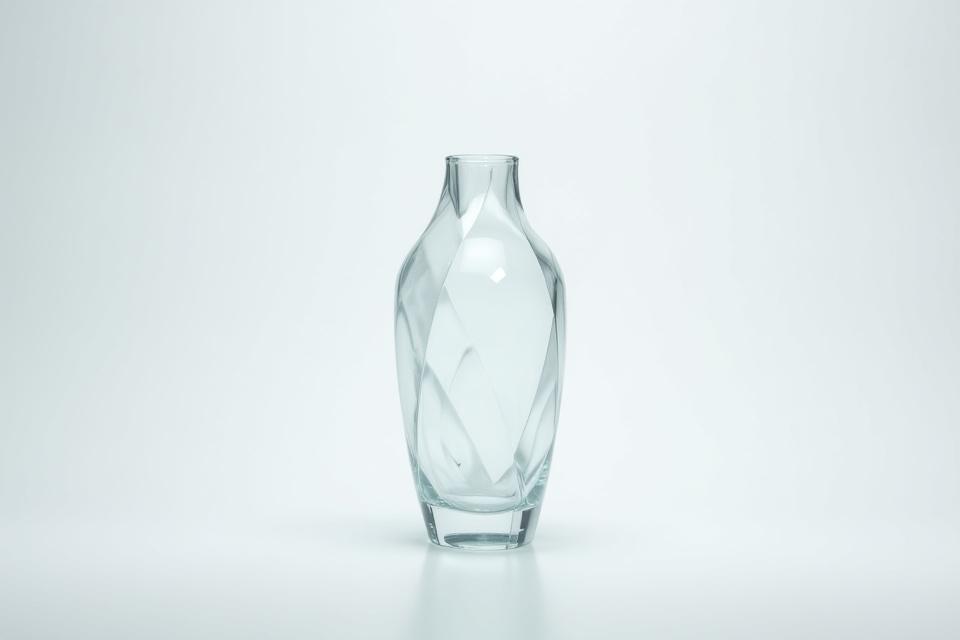 Elegante facettierte Glasvase