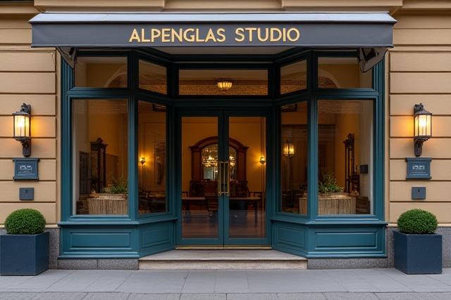 Außenansicht des Alpenglas Studios in Wien